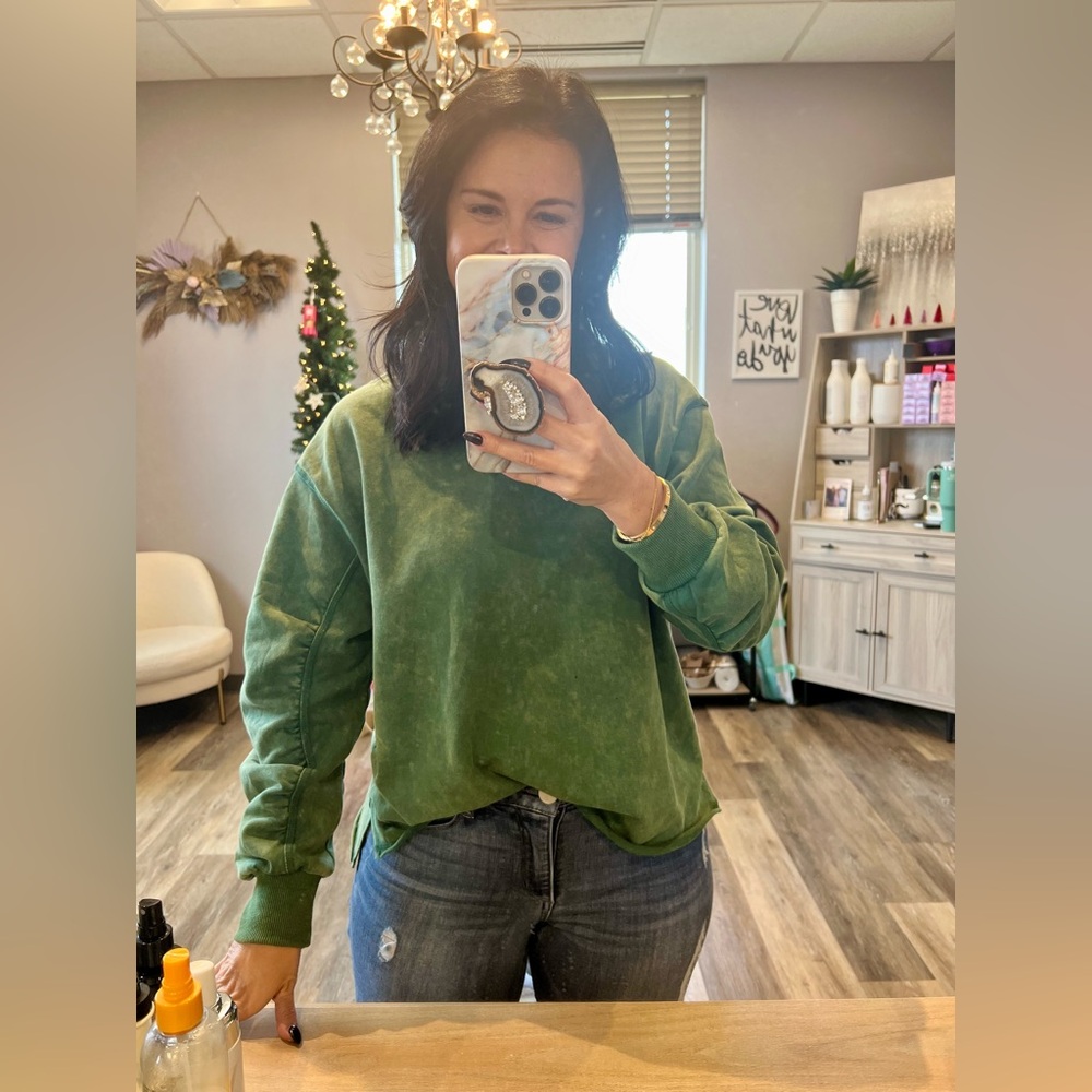 Green Tie-Dye Sweatshirt